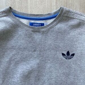 Adidas Originals Trefoil Crewneck Sweatshirt Gray Men’s Large Size Y2K Vintage